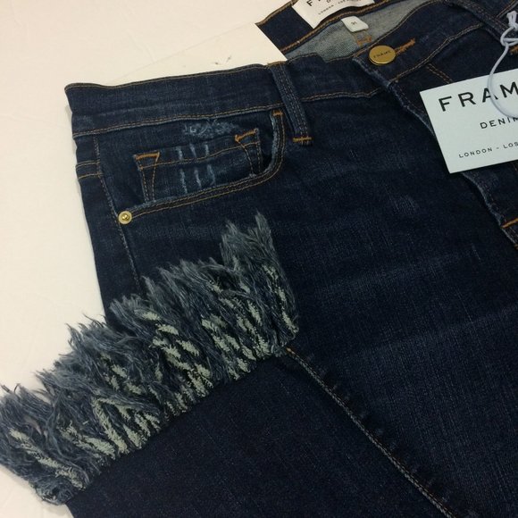 Frame Denim Denim - Frame Denim Mid-rise Skinny Jeans Frayed Hem